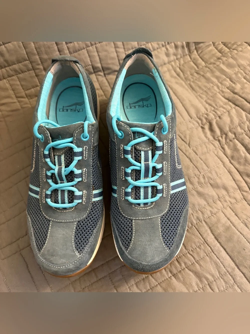 Dansko HELEN Sneakers Womens EU 39 US 8.5- 9 Blue Suede Walking Shoes
